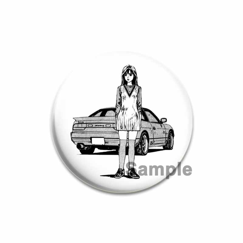 32/44/58MM Initial D Anime Enamel Pins for Clothes Bag Decor Round Cartoon Brooches On Backpack Racing Badge Jewelry Gift Accessory