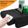 Auto Center Console Armrest Cushion with Pocket Tissue Cup Holder Leather Multifunctional Car Armrest Cushion Support Height Pad