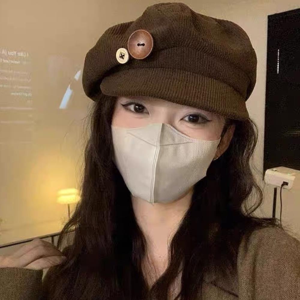 Vintage Beret Newsboy Hat Korean Style Adjustable Autumn Winter Hat Women Berets Painter Cap Elegant Artistic Duck Tongue Beret