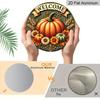 2D Flat, 1pc Aluminum Pumpkin Wreath Welcome Sign And Hanging Decor, Autumn And Thanksgiving Hanging Decoration, Suitable for Fall Harvest Greeting