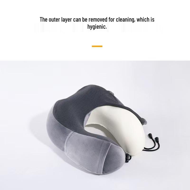 Memory Foam U-shaped Neck Support Pillow for Office, Travel, and Airplane Use
