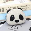 Yocipa Genuine Leather Panda Coin Purse with Keychain, Women's Mini Wallet, Cute Pouch, Small Animal Design Wallet, Double-Layer Zipper closure,