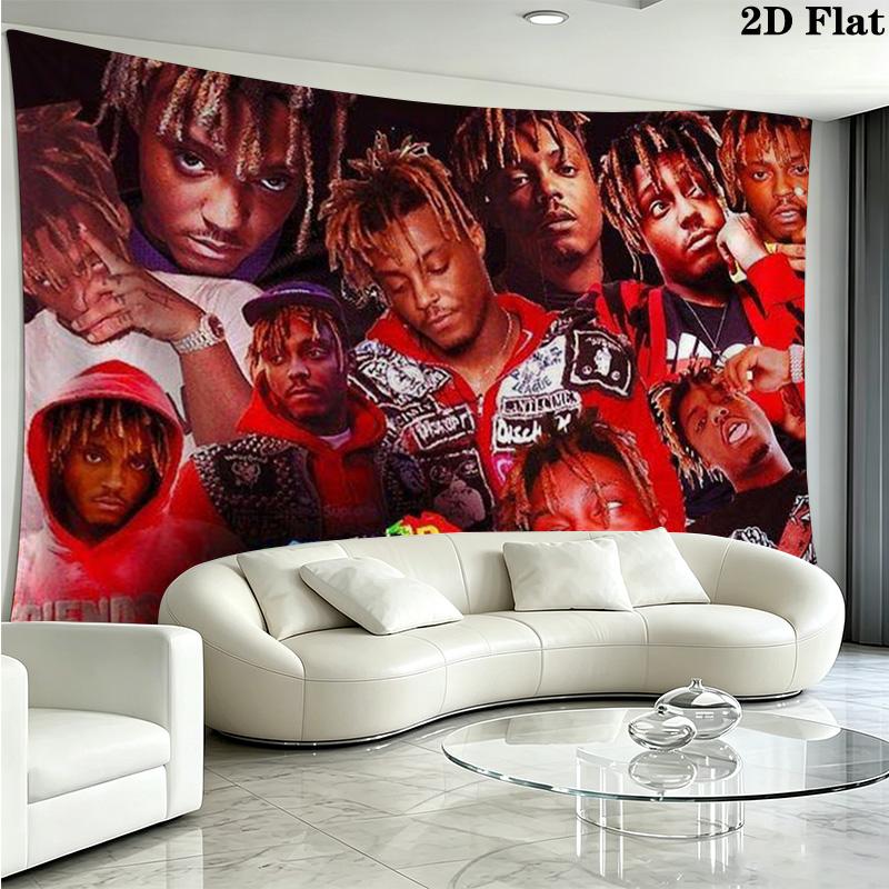 Juice Wrld Wall Tapestry Aesthetic Wall Hanging Printed Fabric Blanket Decorative Tapestries for Bedroom Living Room Home Decor