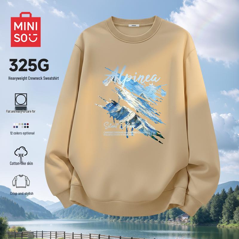 MINISO Men's Crew Neck Pullover Sweatshirt