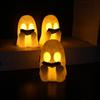Halloween Ghost Decor Cute LED Resin Ghost Figurine with Pumpkin Basket Glow in Dark for Home Office Party Halloween Decoration