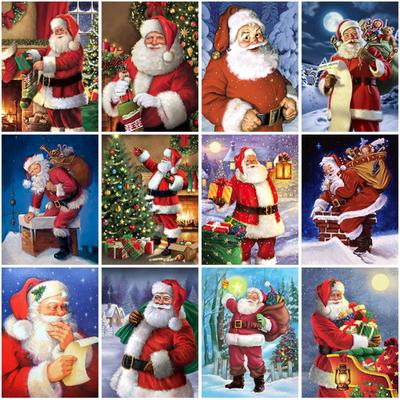 DIY Weihnachtsmann 5D Diamantmalerei Vollrunde Bohrer Kreuzstich Cartoon Diamantstickerei Handgefertigte Wandkunst Heimdekor Geschenk