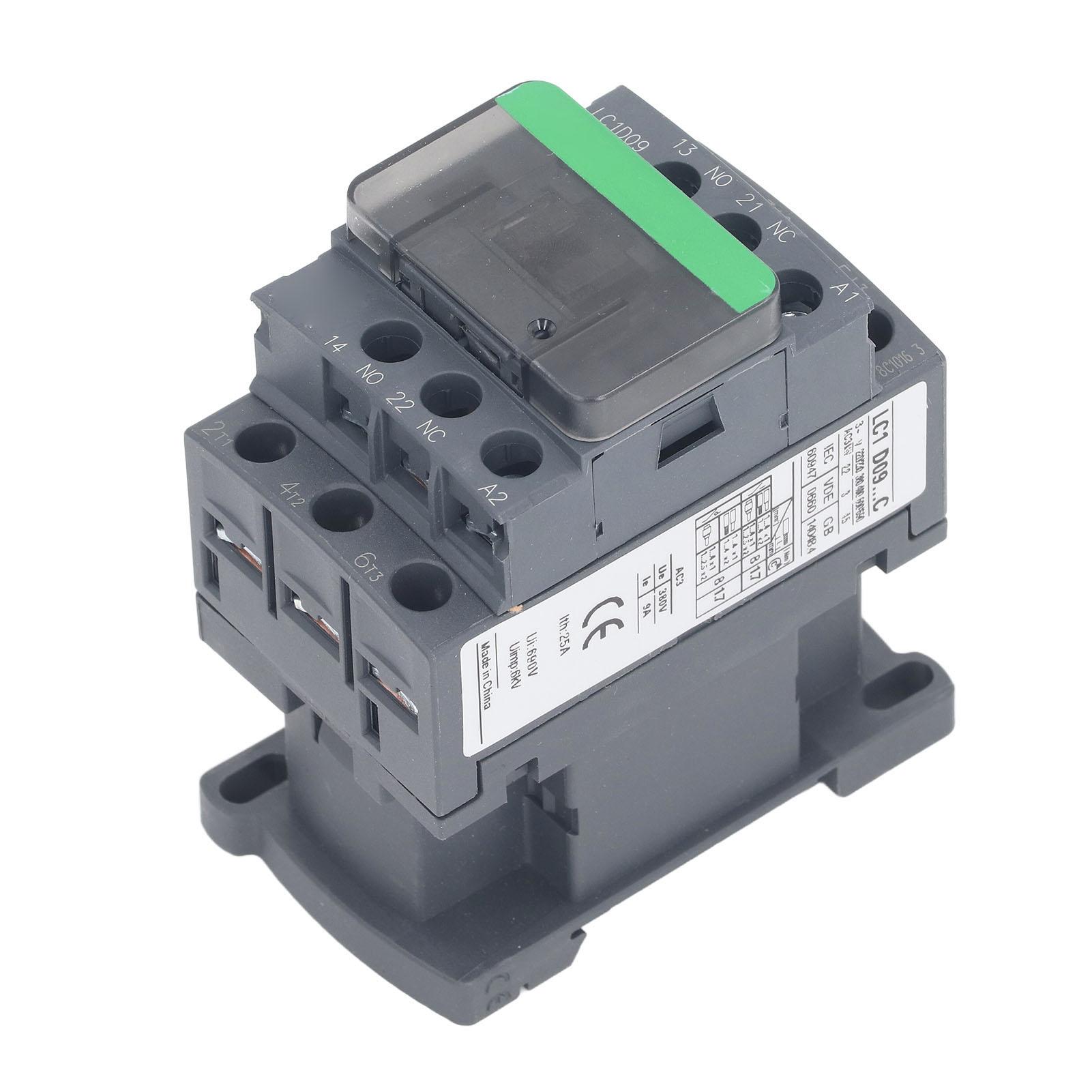 

Low Voltage AC Contactor 1 Normally Open 1 Normally Closed LC1D09 Electronic Contactor 9A 380V Rated Voltage AC24V Coil
