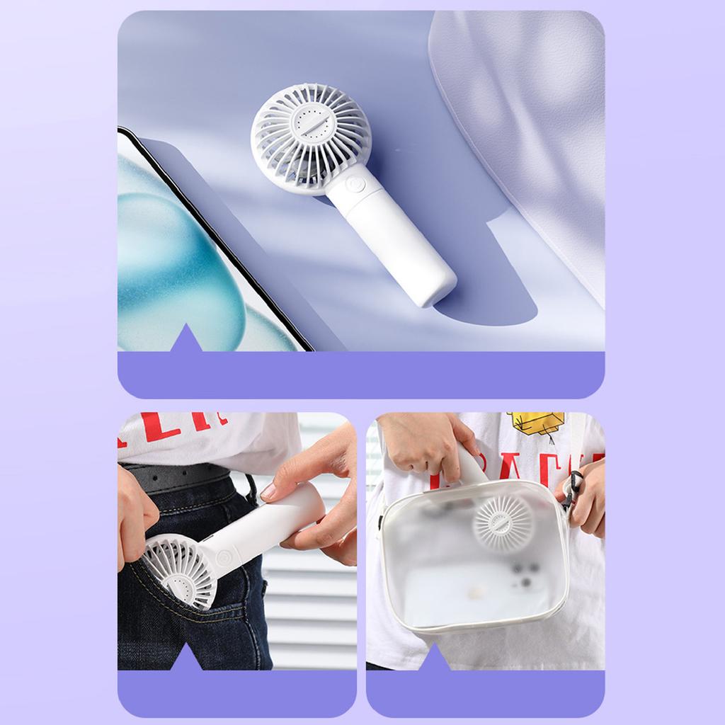 Portable Handheld Fan Quiet USB Rechargeable Multiple Speed Settings Handheld Fan for Students