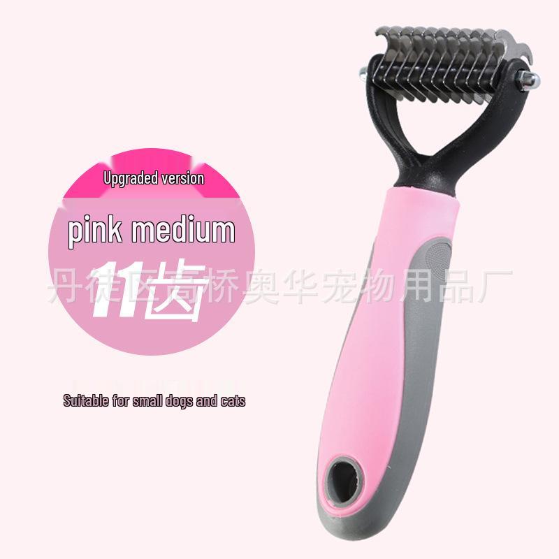 Dual-Sided Stainless Steel Pet Comb for Hair Removal & Dematting