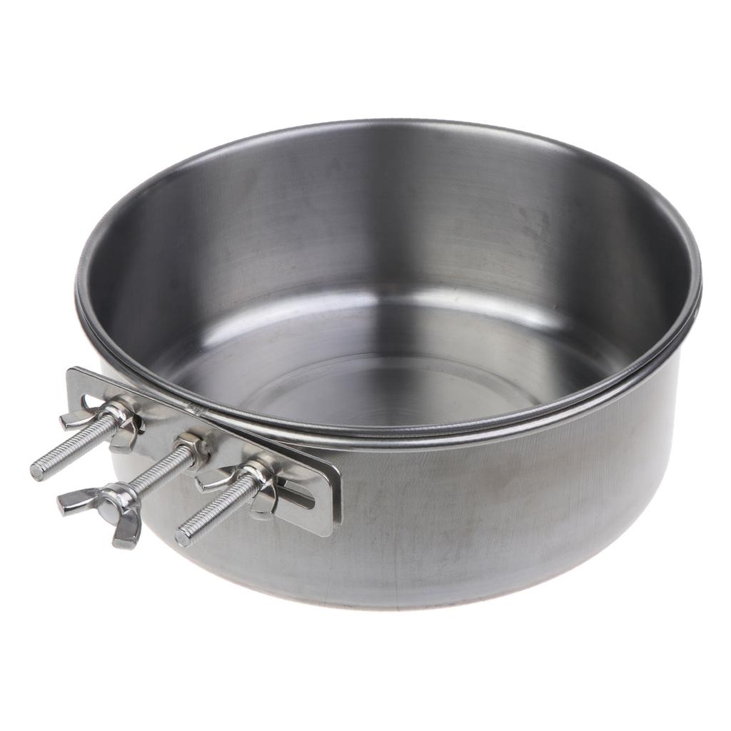 Cage Cats Water Food Dispenser Bowl for Small Animals Rabbit Stainless Steel for Pets Cage Mount Hanging Bowls