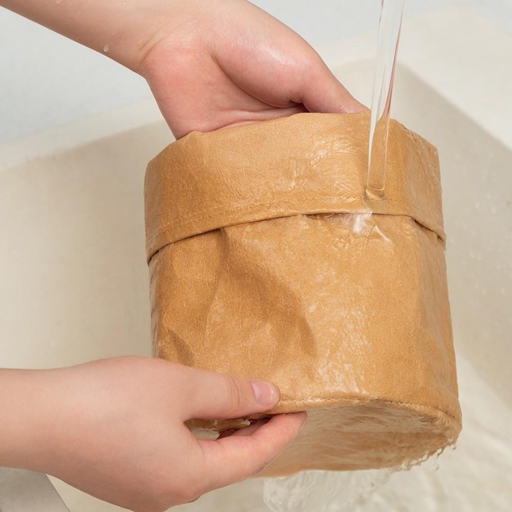 1pc Thickened Kraft Paper Bag Washable Packaging Bag Durable Paper Storage Bag Home