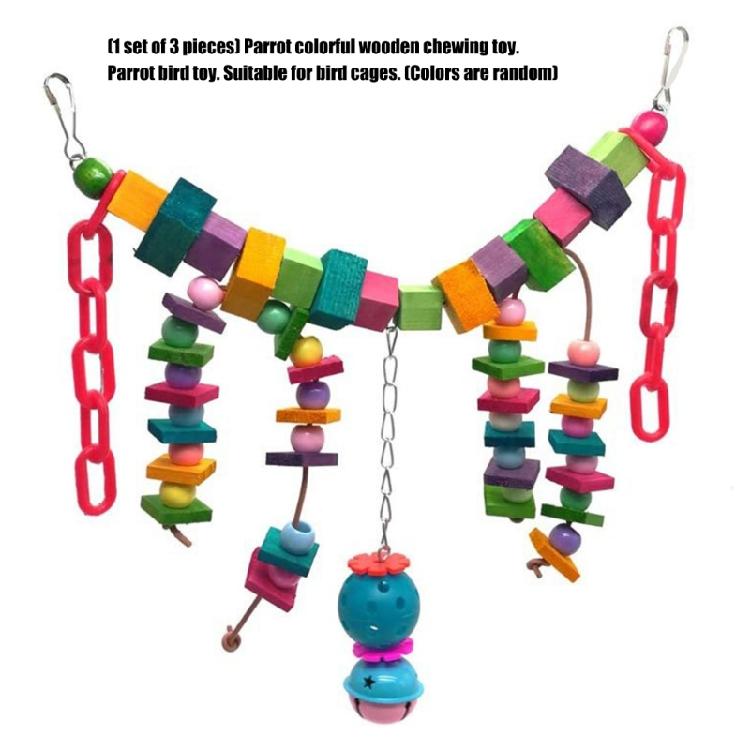 Smooth Wooden Bird Activity Toy For Macaws Cockatoos Chewing Enrichment Rope Cage Accessories
