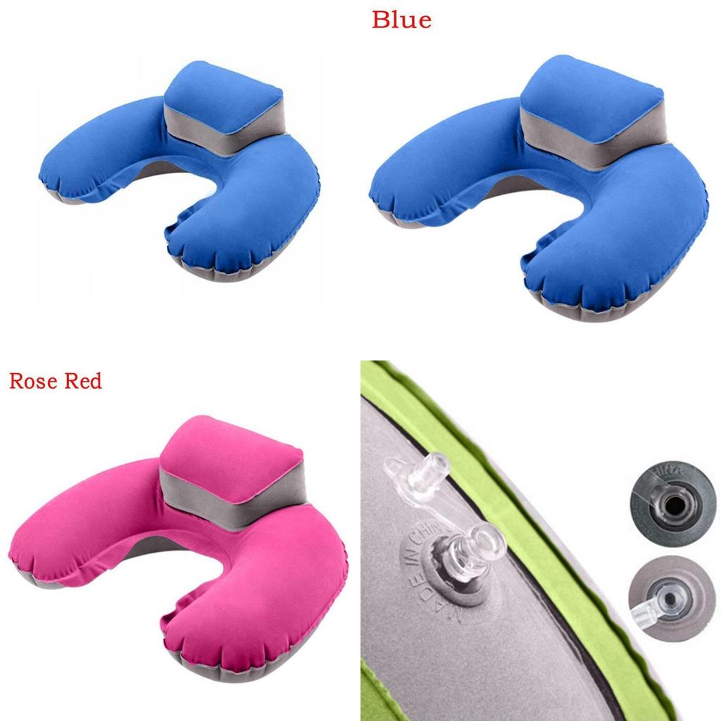 Ultra-soft Inflatable Travel Pillow Set With Carry Bag Eye Mask And Earplugs