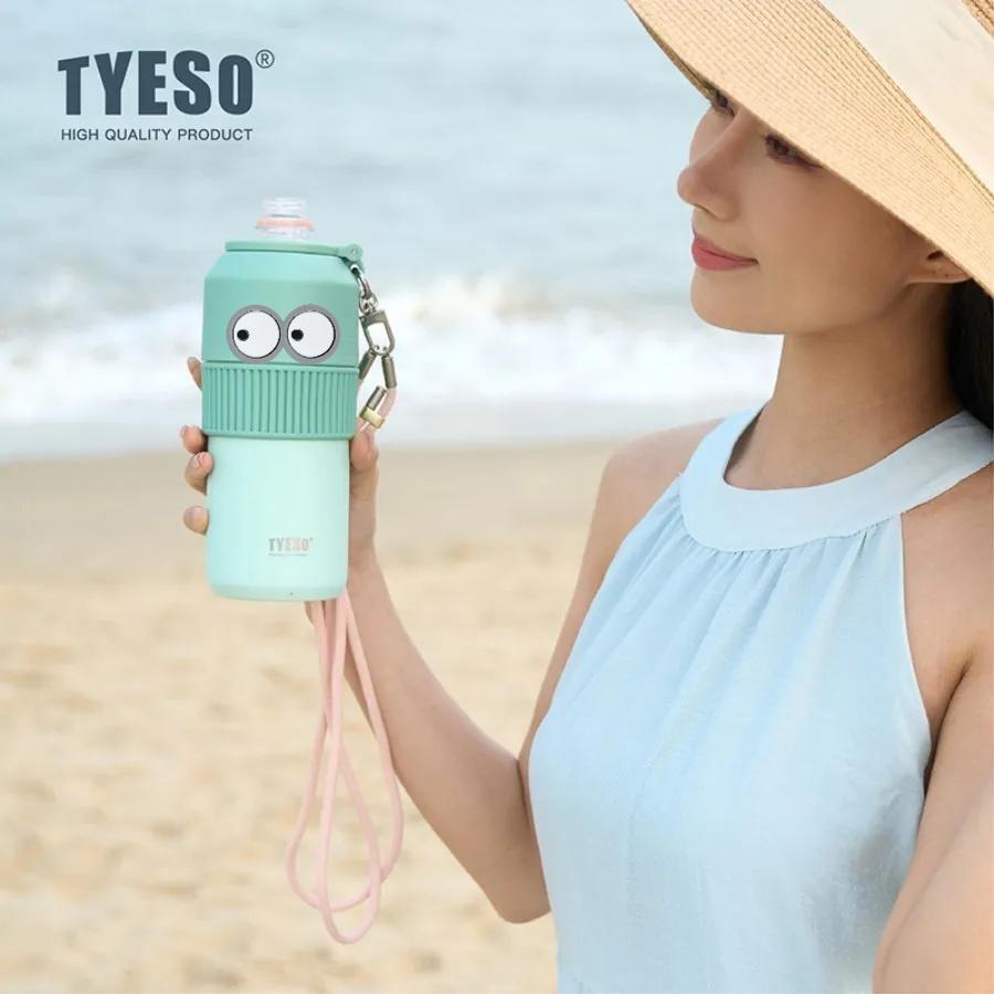 Tyeso 1000ML Portable Insulated Cold Drink Bottle High-Performance Lightweight Tumbler Large Capacity for Outdoor Sports Travel with Eye Sticker