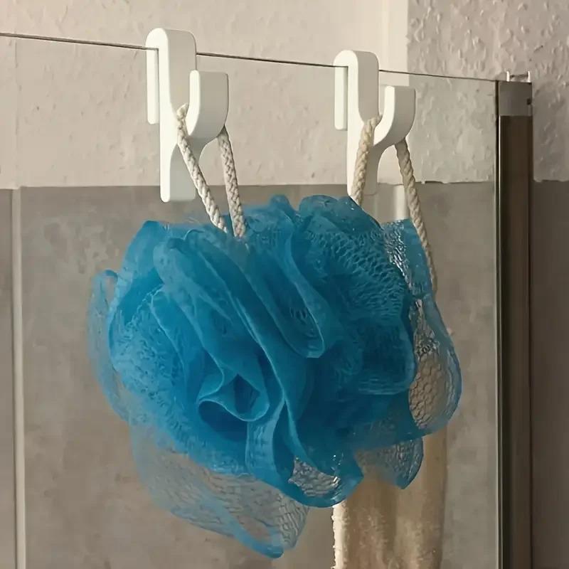 1 Shower Door Hooks - 8mm Frameless Glass Hanger, Bathroom Rack for Robes, Pajamas, Towels, Easy Install, No-Drill