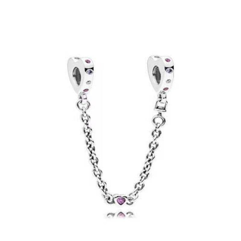 New Plated Copper Moon Star Love Safety Chains Spacer Bead Charm Fit Original Bracelet For Women Diy Jewelry