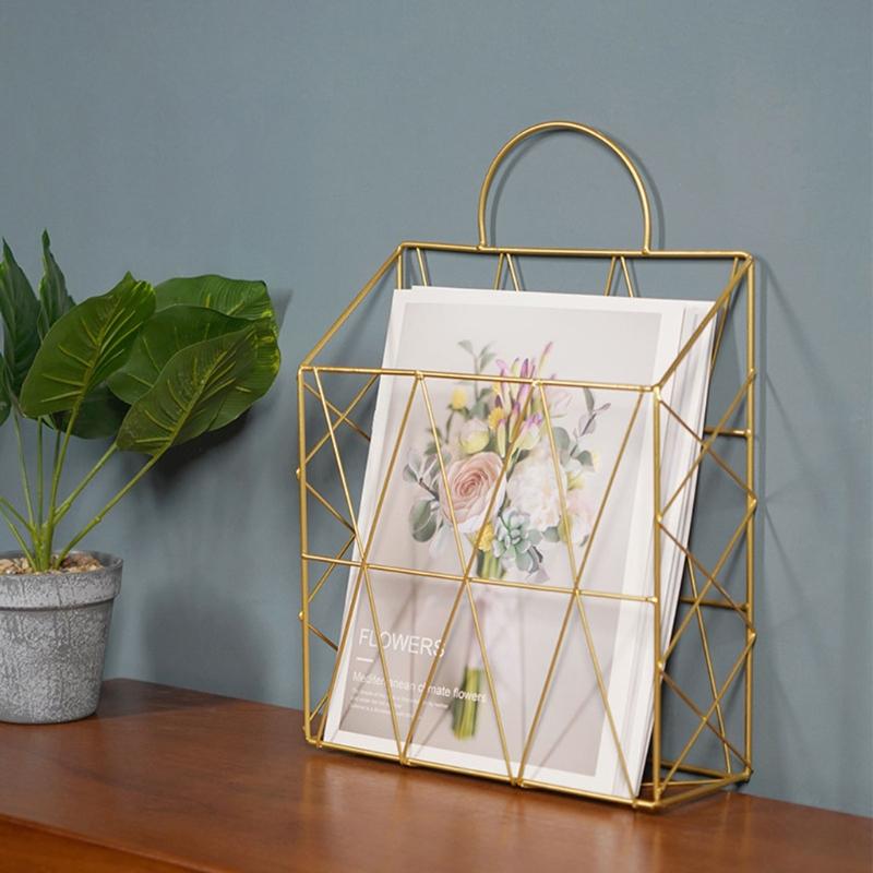 Exquisiter Zeitschriften-Organizer-Halter aus Eisendraht mit robuster Aufhängehalterung, hochbelastbarer Eisen-Akten-Buchhalter, Wandornament