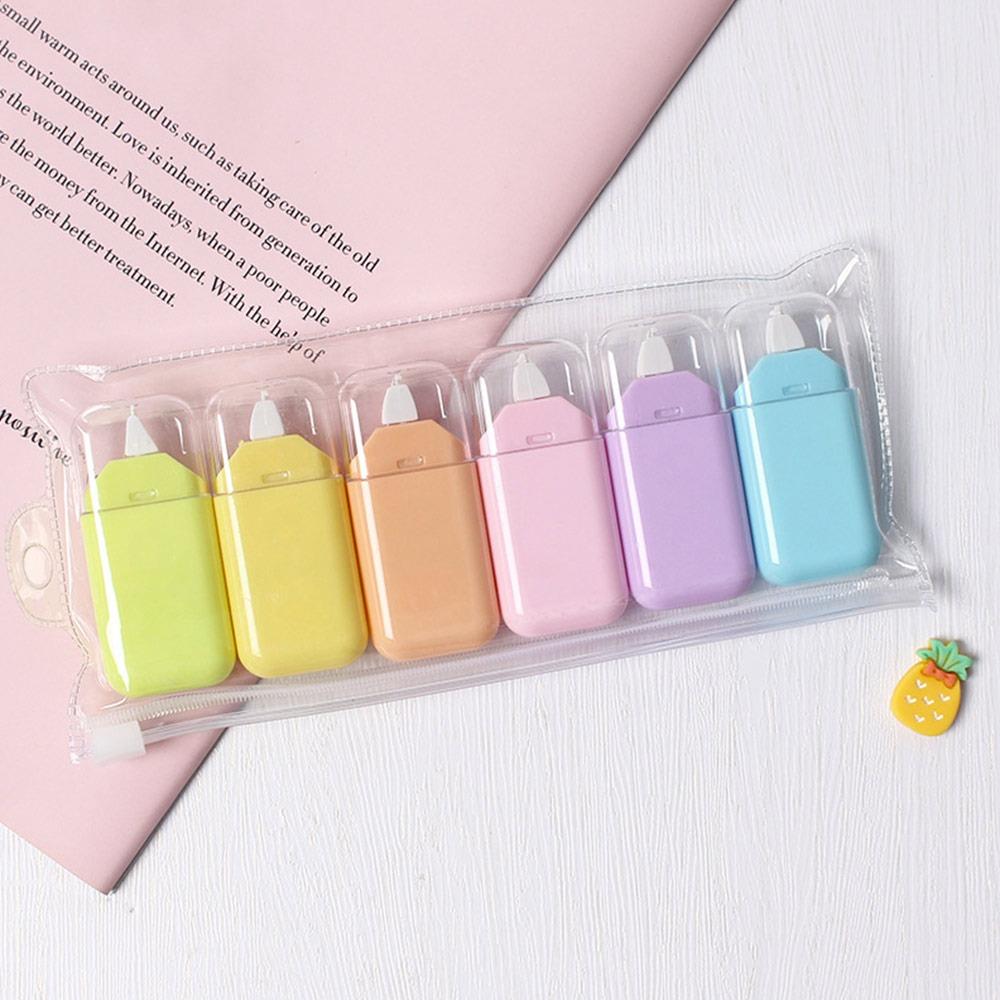 

6Pcs/pack Korea Silent Coating Tape Portable Student Alteration Tape Student Gift 3