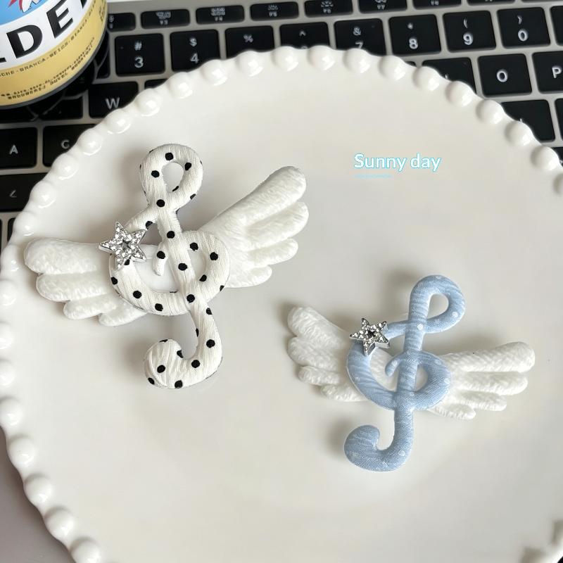 2Pcs Y2K Music Note Wing Hair Clips Cute Retro Side Barrettes Girls Accessories for Birthday Gift