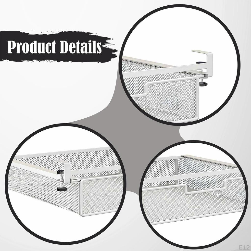 Cesto per Cassetto, Cassetto Appeso in Ferro, Scaffale Estraibile, Uso Versatile per Ufficio, Stanza del Dormitorio,