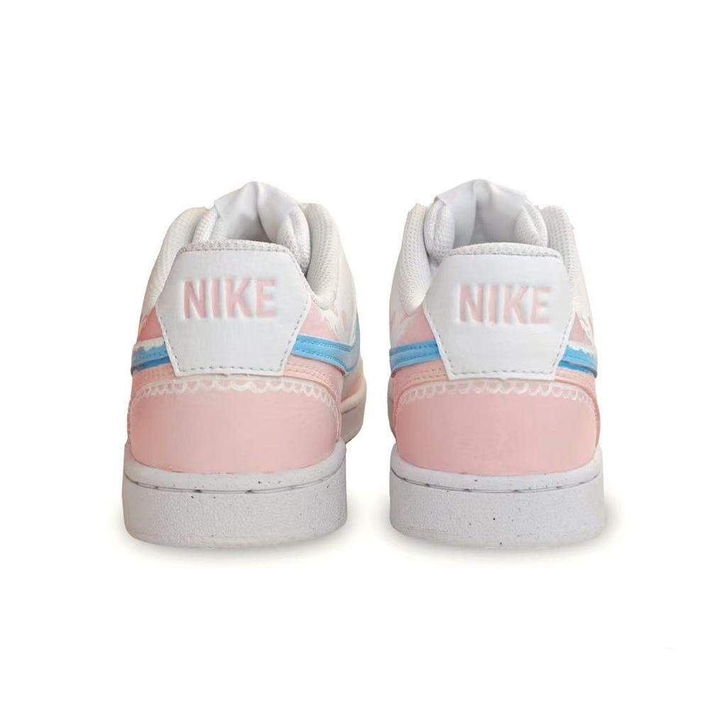 Nike Court Vision 1 Slip Resistant Low Top Skateboard Shoes Women's Pink White DH3158-100(Team1553-)