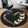 1pc Heart Butterflies Office Round Area Rug,  Mat Suitable ForOffice, Under Office Chairs Bedroom Living Room Home Decor, Room Deco