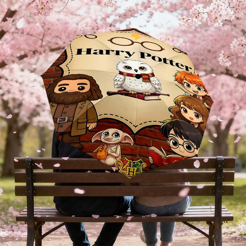 1PC Hogwarts Platform 9 3/4 Umbrella-8-Rib Reinforced, Automatic Open, Lightweight & Durable, Cute Fashion Accessory for Outdoor, D2686