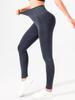 Women's High-Waist Frosted Ribbed Yoga Leggings - Black