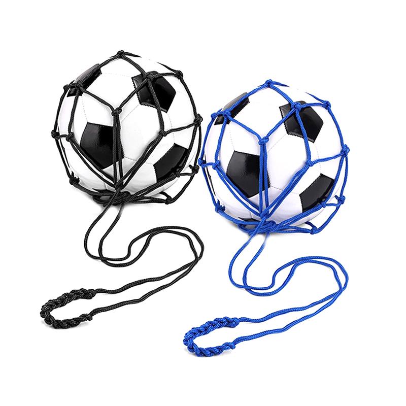 Youth Football Self Trainer Kick Net Pocket Professional Outdoor Sport Nylon Net Basketball Bag Solid Mesh Soccer Ball Carry Bag