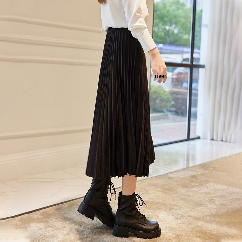 Women's Elegant Pleated Midi Skirt
