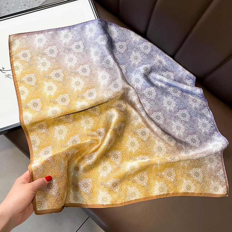 

100% Шелковый Шарф Женский Весенний Квадратный Модный Принт Волосы Фуляр Женский Шейный Платок Дамская Шаль Обертывания Хиджаб Бандана Шарфы 53x53cm