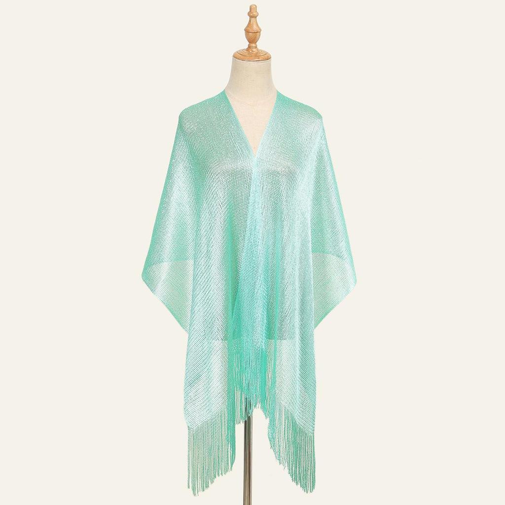 Sciarpa/Stola con Filo d'Oro/Argento Europea e Americana per Donna, Decorazione per Abito da Ballo, Festa, Abito da Sera e Qipao