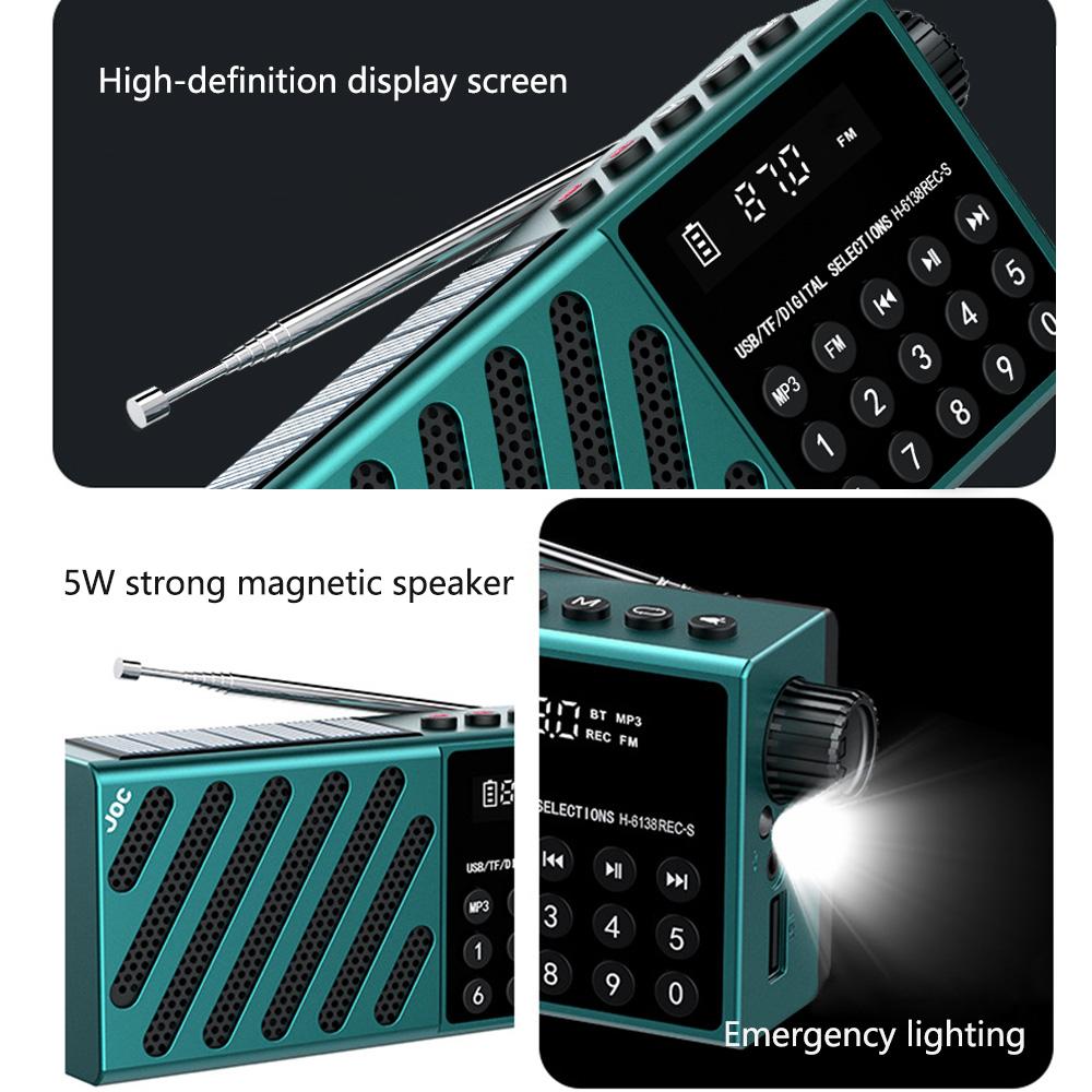 Mini Portable Solar Radio Bluetooth Wireless Speaker Rechargeable FM Receiver Support TF Card USB Play Outdoor Speakers
