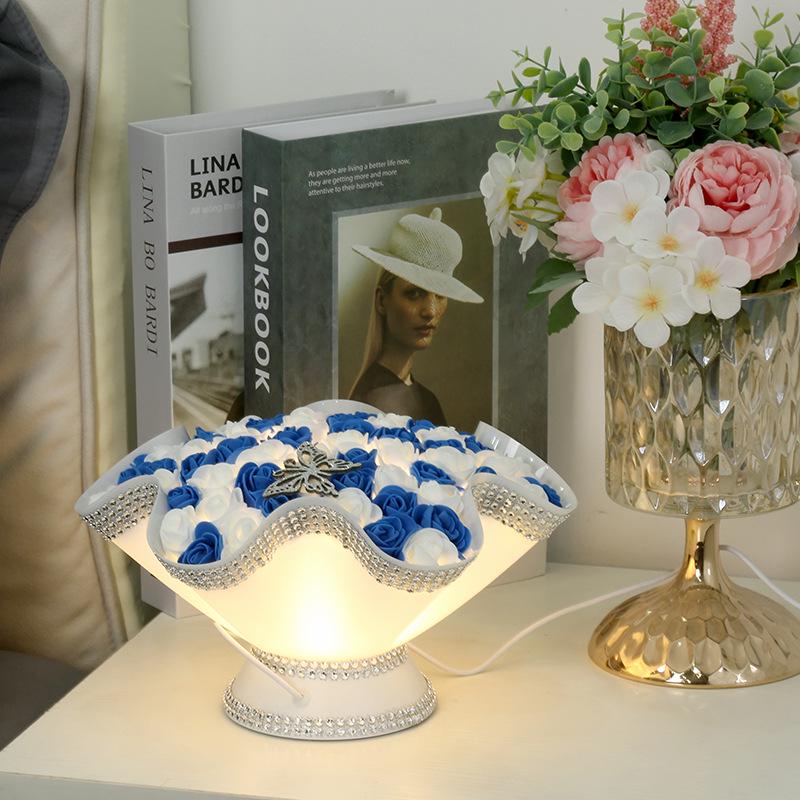 Rechargeable LED Rose Bouquet Night Light - Romantic Festival Gift