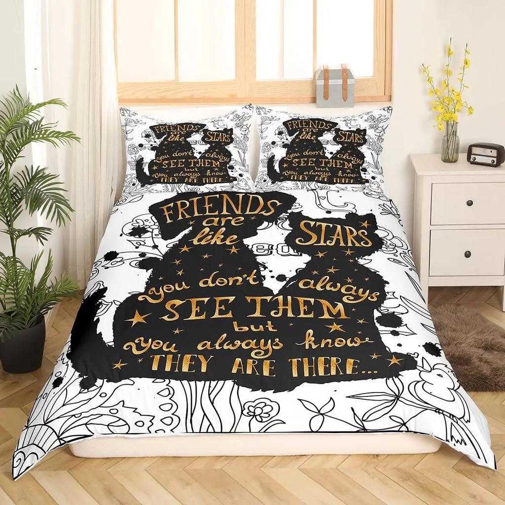 Boys Girls Kids 3D Bedding Cute Animal Pet Kitten Lovely Kitten Puppy Duvet Cover Cartoon Dog Animal Design Bedroom Decoration