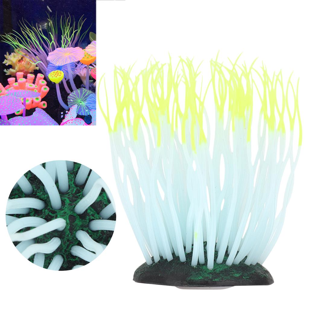 Aquarium Anemone   Luminous Silicone Sea Anemone for Fish   Decoration