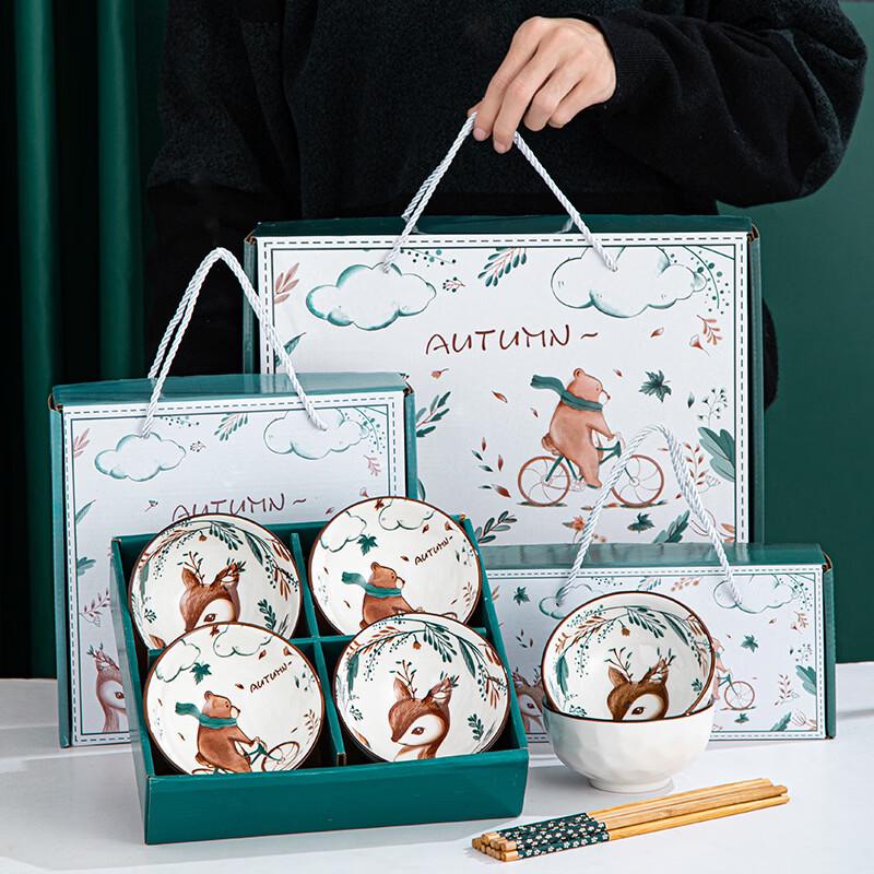 Ru Han Ceramic Bowl & Chopstick Gift Set