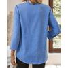 Spring/Summer Women's Plus Size V-Neck Solid Color Loose Fit Shirt