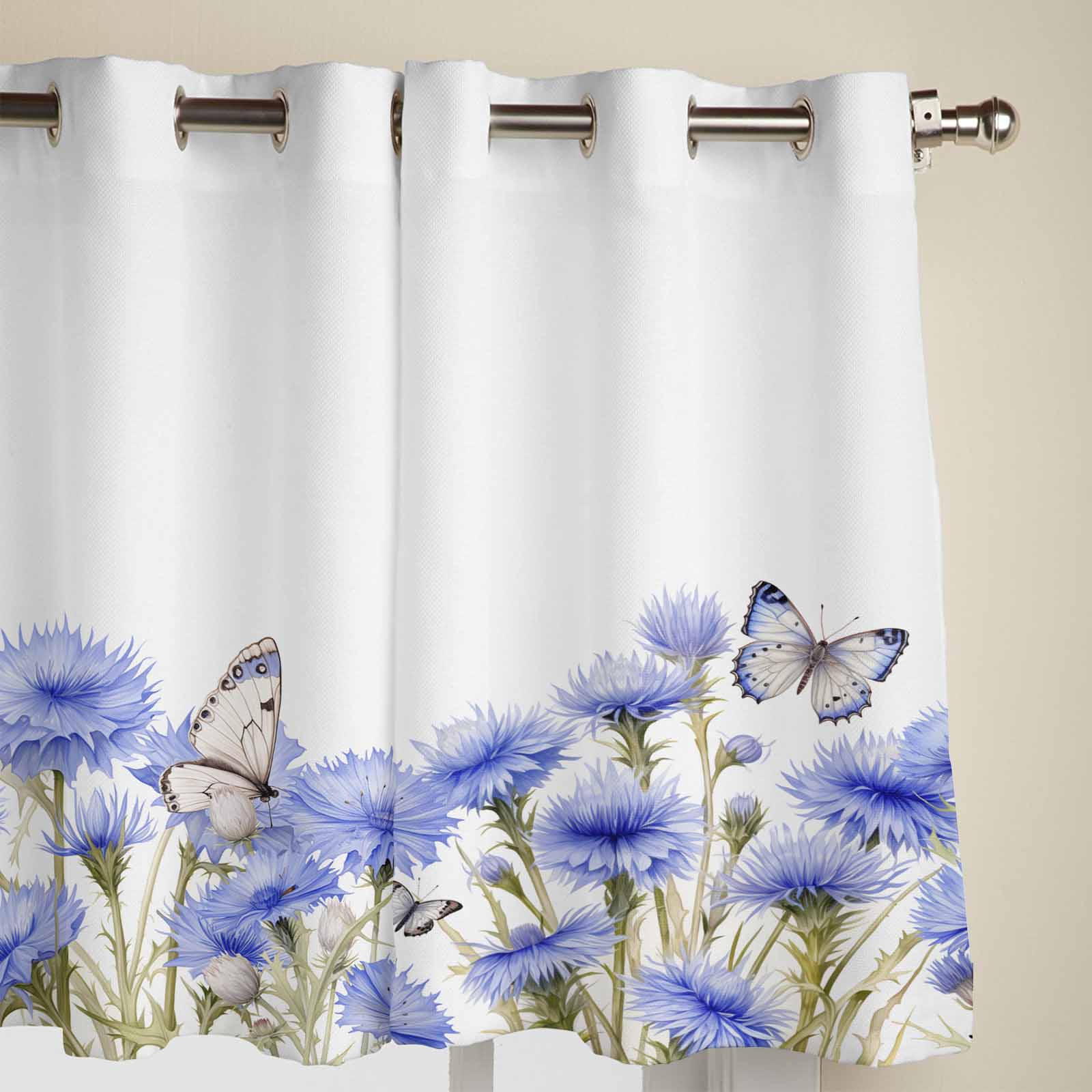 Деревенские весенние цветы бабочка оконные шторы для гостиной роскошные занавески — фото 3