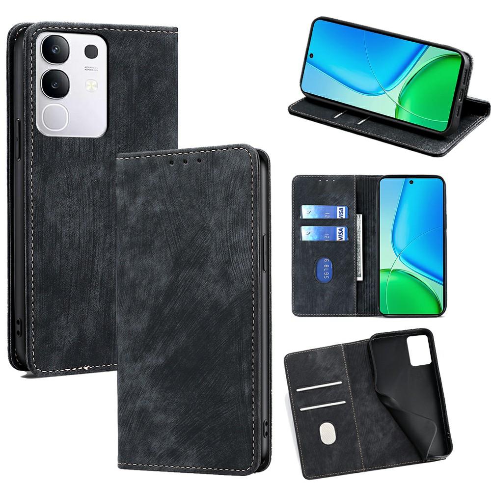 For Vivo Y29 4G Case RFID Blocking Wallet Leather Phone Cover