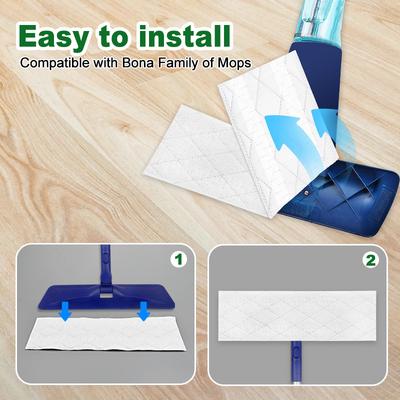 4/8pcs Disposable Floor Cleaning Wipes Microfiber Mop Pad Replacement Mop Cloth with Sticker for Bona 18" Flat Spray Mop