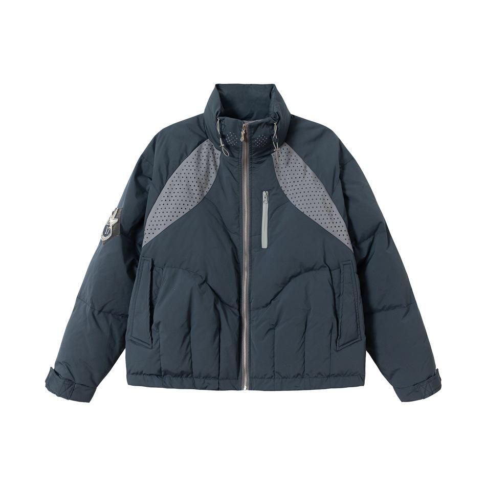 Restarall Unisex Star Logo Hooded Knit White Duck Down Jacket - RE037 XL