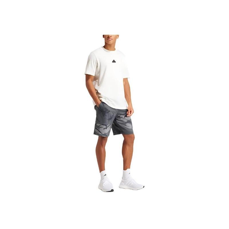 adidas Performance Men's Camo Print Loose-Fit Athletic Shorts Grey Camo IS2017