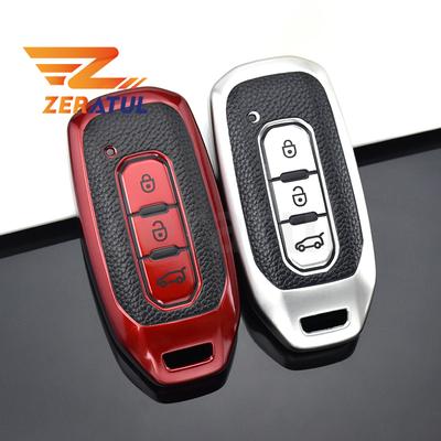 Auto Tpu Leather Car Smart Remote Key Cover Case Bag For Ford Territory Ev Shell Fob Holder Protector Accessories