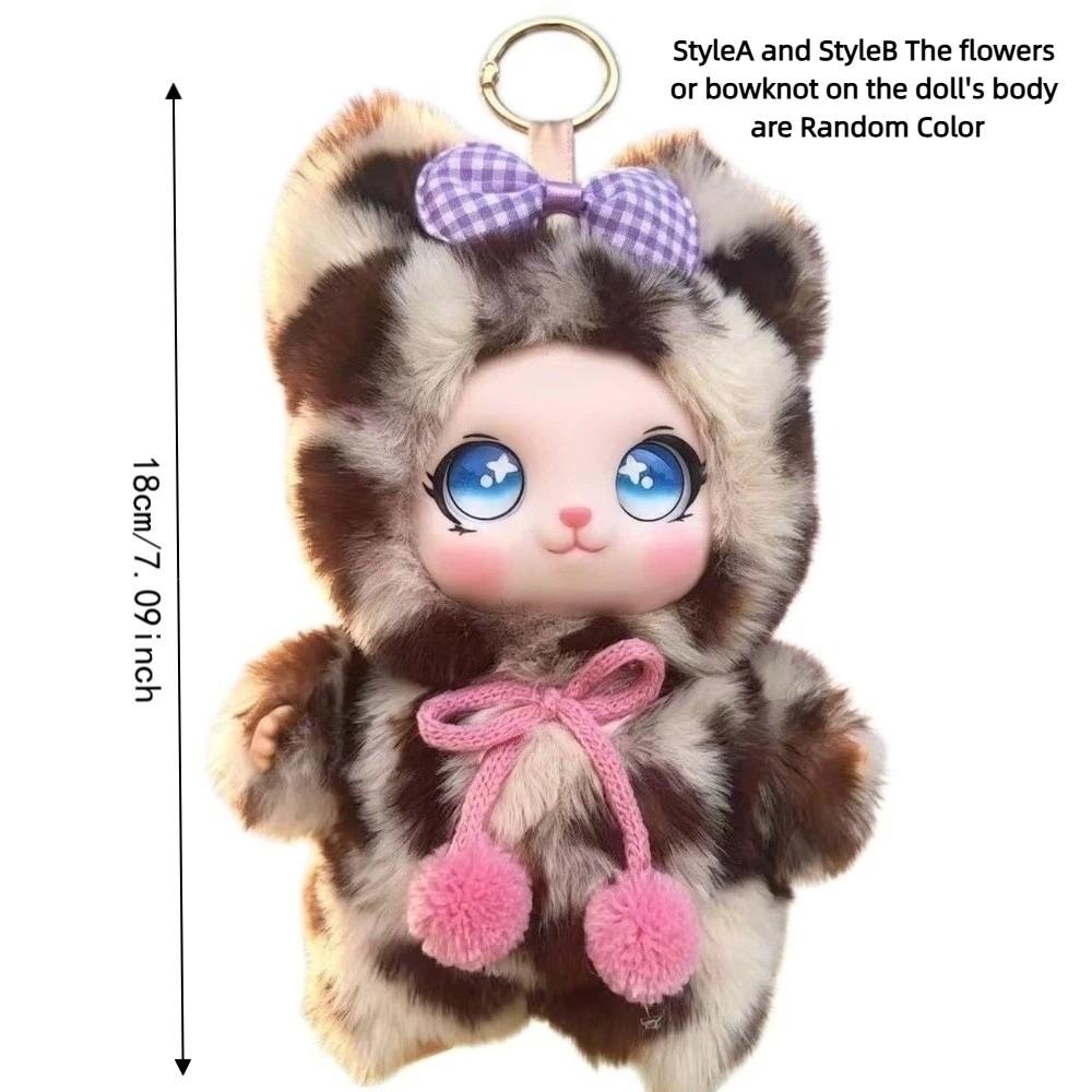 Leopard Print Rabbit Doll Figures Ornaments Bunny Plush Doll Pendant Kids Christmas Gifts