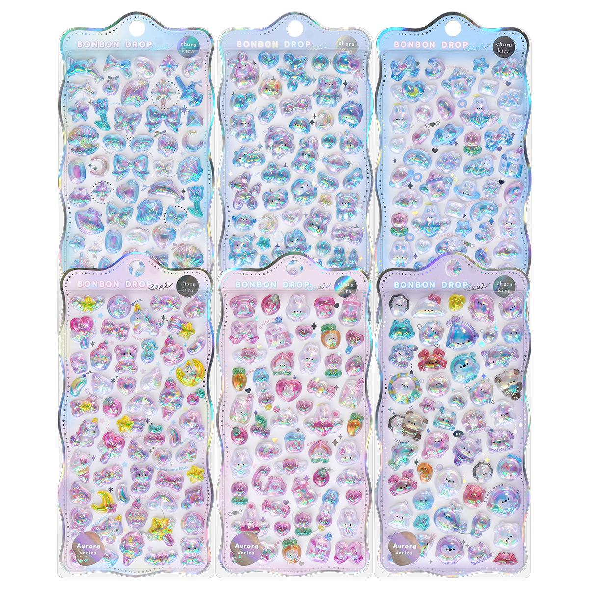 

Радужные тисненые 3D хрустальные наклейки: Серия «Девичье сердце» для детских наград и украшений, украшения для телефона