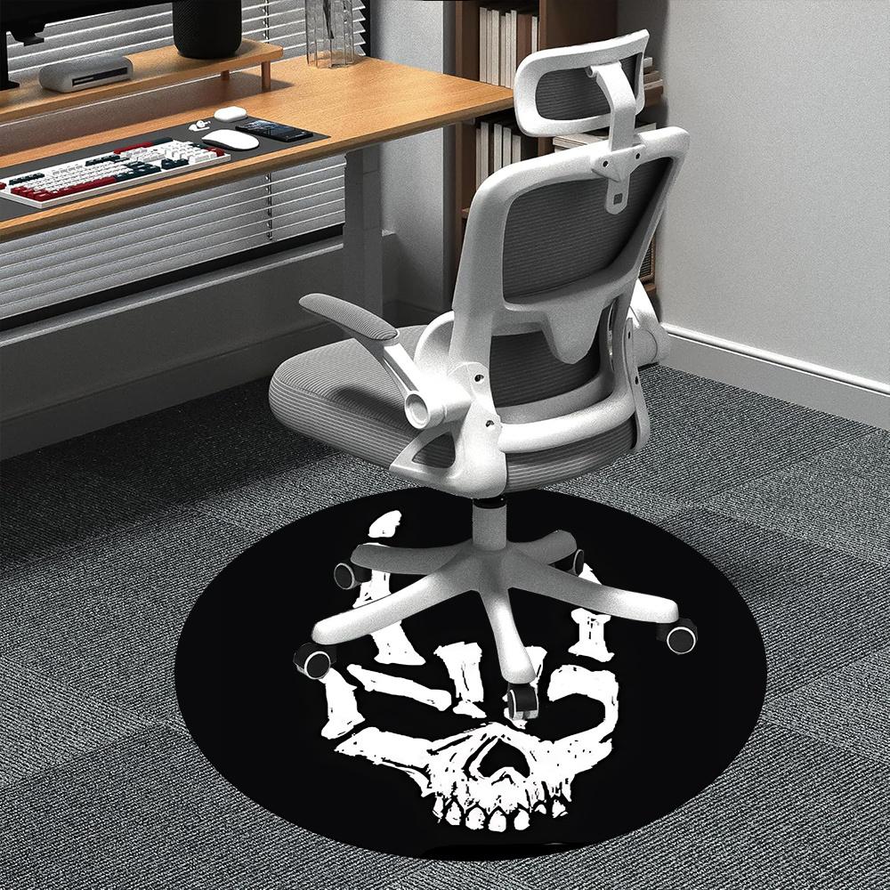 

1pc Skull Hand Office Round Area Rug, Indoor Mat Suitable ForOffice, Under Office Chairs Bedroom Living Room Home Decor, Room Deco u22 80cm by 80cm