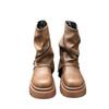 European big head zipper platform muffin Martin boots locomotive boots niche hot girl trouser tube stacking boots small women's shoes