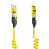 Cablu de date scurt cu arc 65W 4 în 1 6A USB tip C arc telescopic cablu de încărcare rapidă cablu USB cu arc