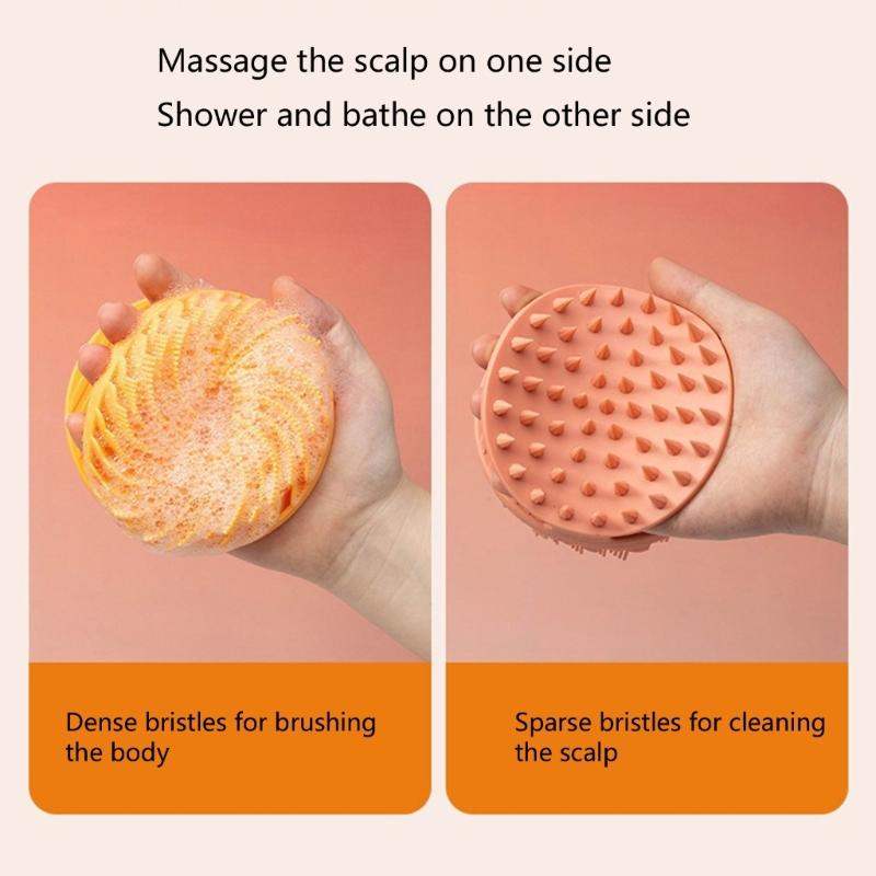 Double Sided Silicone Bath Brush For Gentle Exfoliation And Deep Cleansing With Ergonomic Handle